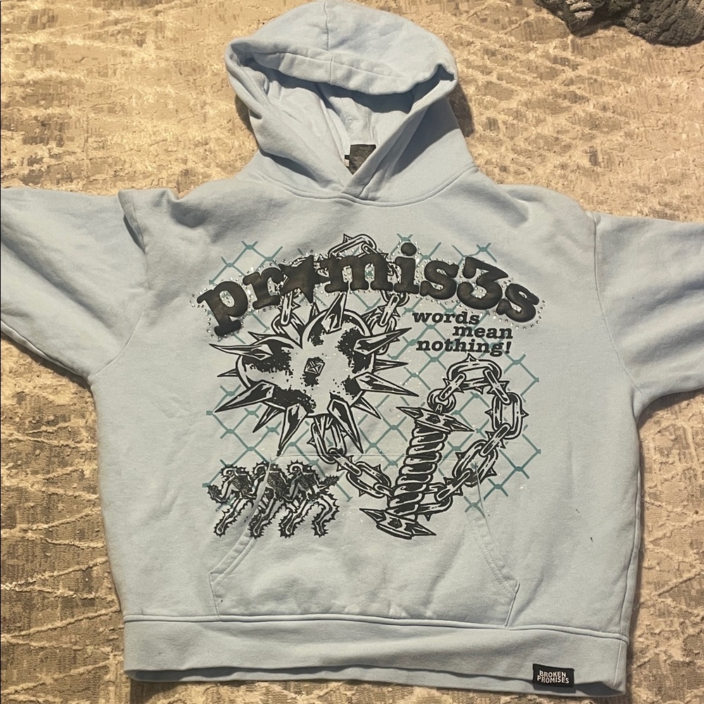 Zumiez Broken Promises Blue Graphic Unisex Hoodie